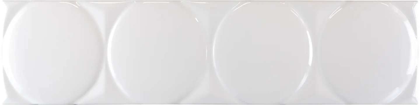 Waves Waves Circle White, Brillo, 11.25x45cm, 8.00mm, Rectified