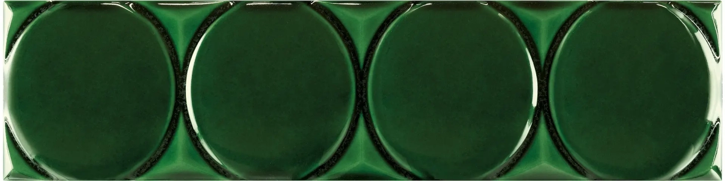 Waves Waves Circle Copper Green, Brillo, 11.25x45cm, 8.00mm, Rectified