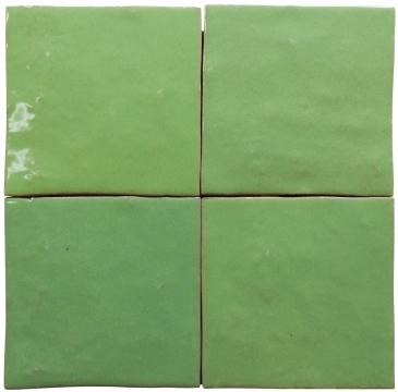 Zelij CEM10 - Verde Hierba, Brillo, 10x10cm, 10.00mm, Not rectified