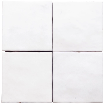 Zelij CEM10 - Blanco, Brillo, 10x10cm, 10.00mm, Not rectified