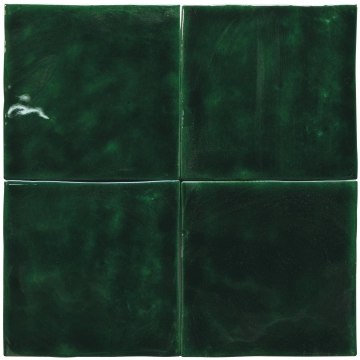 Zelij Special CEM14 - Verde Cobre, Brillo, 10x10cm, 10.00mm, Not rectified