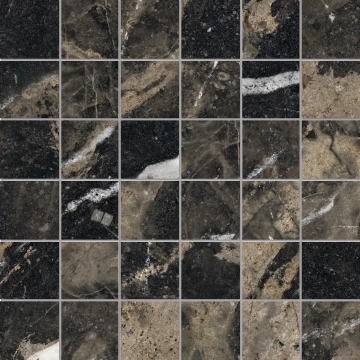 Pierre Black Mosaico T36 M30PRBK - Black, Lappato campo pieno, 30x30cm, 9.00mm, Not-rectified