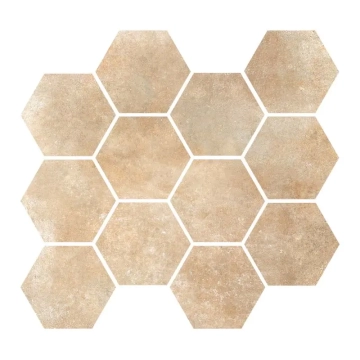 Terre Etrusche Mosaico Esagonetta 00BHE80 - Lazio, Naturale, 35x38cm, 9.00mm, Not rectified