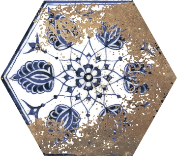 Terre Etrusche Decoro Esagonetta 00BESD1 - Esagonetta, Naturale, 25x22cm, 9.00mm, Not rectified