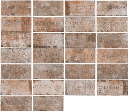 Chicago City Mix 1047422 - Old Chicago, Naturale, 10x20cm, 10.50mm, Not rectified