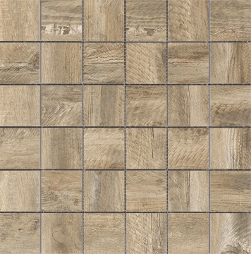 Clever/iroko Malla Brown, Naturale, 30x30cm, 10.00mm, Rectified