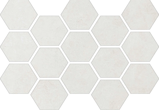 Lithos Malla Hex White, Matt, 32.5x22.5cm, 10.00mm, Rectified